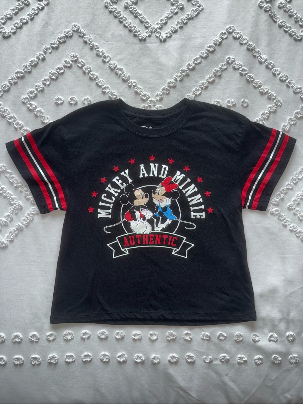 Disney Mickey & Minnie Short Sleeve Crop Top